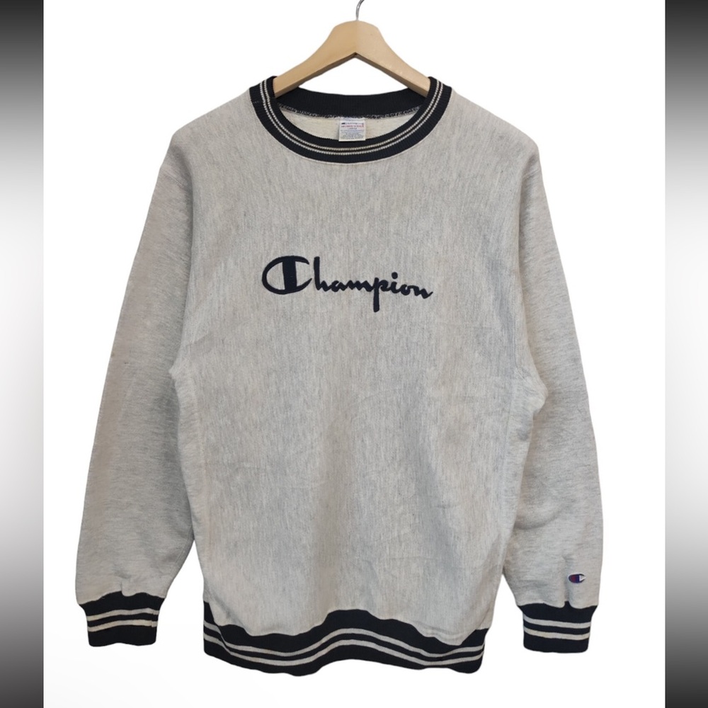 Vintage Champion Reverse Weave Gray Crewneck Sweatshirt Unisex Size Small
